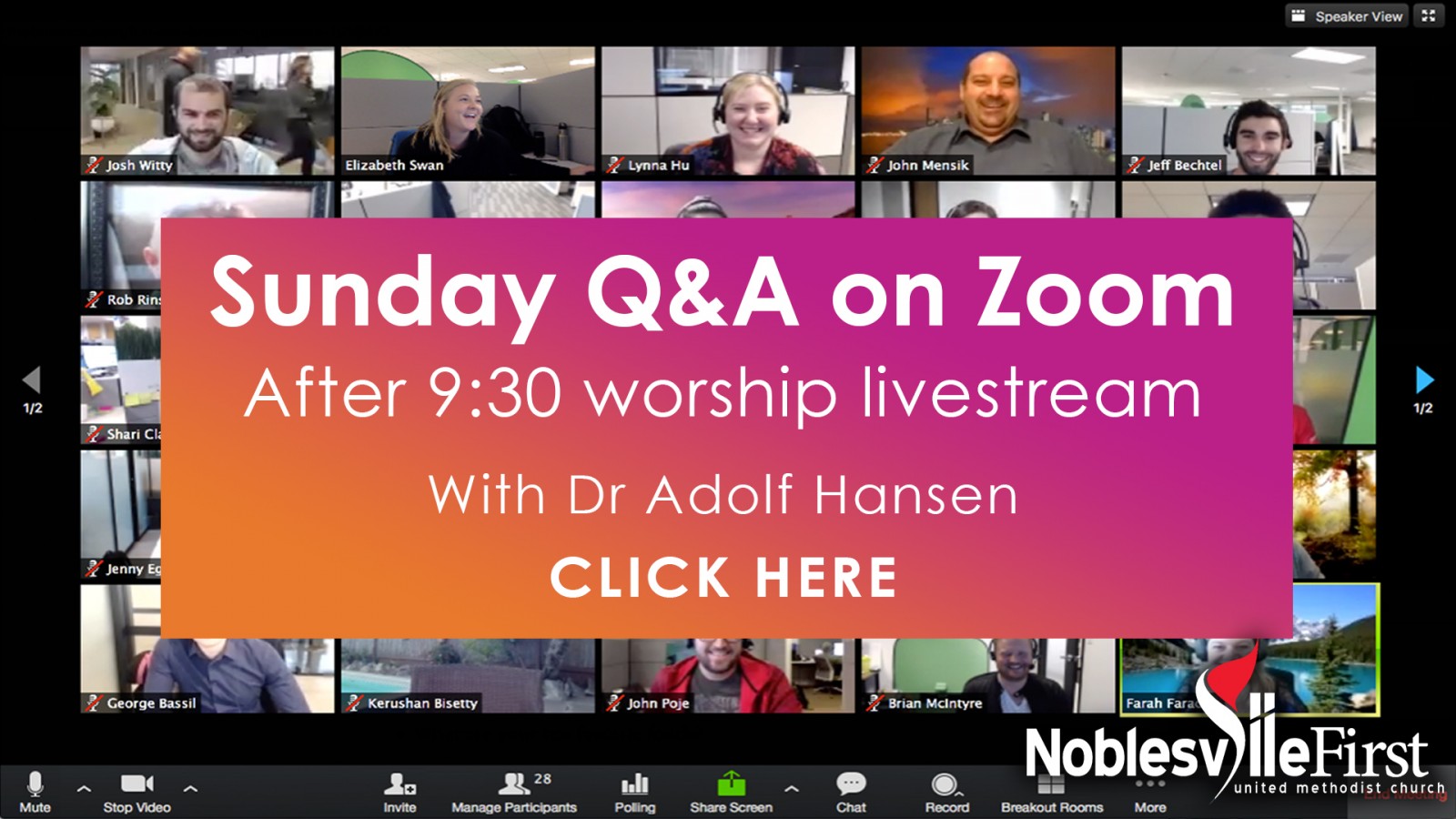 Sunday Q&A on Zoom | Dr H slide - click here